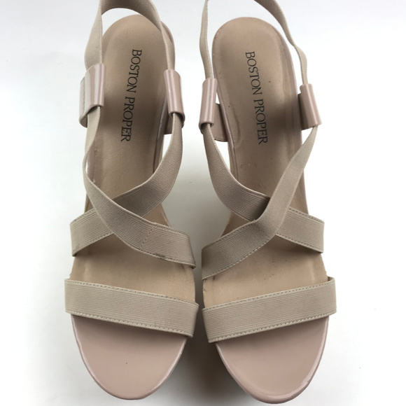 Boston Proper Cork Wedge Size 8.5 Strappy Sandal - Picture 5 of 8